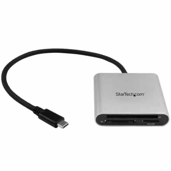 StarTech.com Lector Grabador USB 3.0 de Tarjetas de Memoria SD, Micro SD, CompactFlash – Adaptador USB-C a Tarjetas Flash