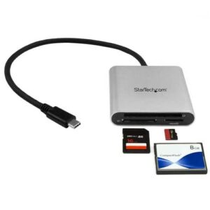 StarTech.com Lector Grabador USB 3.0 de Tarjetas de Memoria SD, Micro SD, CompactFlash – Adaptador USB-C a Tarjetas Flash