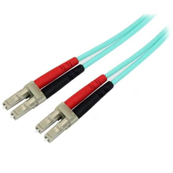 StarTech.com Cable de 1m de Fibra Óptica Dúplex Multimodo OM4 de 100Gb 50/125 LSZH LC a LC – Aguamarina