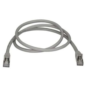 StarTech.com Cable de 1m de Red Ethernet RJ45 Cat6a Blindado STP – Cable sin Enganche Snagless – Gris