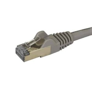 StarTech.com Cable de 1m de Red Ethernet RJ45 Cat6a Blindado STP – Cable sin Enganche Snagless – Gris