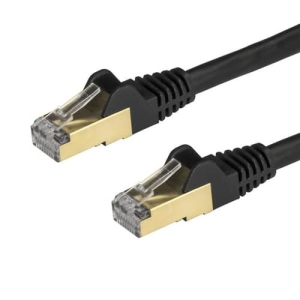 StarTech.com Cable de 2m de Red Ethernet RJ45 Cat6a Blindado STP – Cable sin Enganche Snagless – Negro