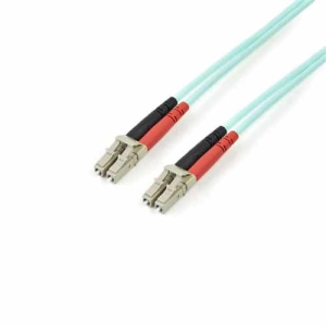 StarTech.com Cable de 3m de Fibra Óptica Dúplex Multimodo OM4 de 100Gb 50/125 LSZH LC a LC – Aguamarina