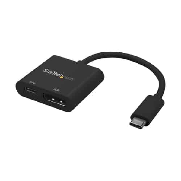 StarTech.com Adaptador USB C a DisplayPort con Entrega de Alimentación - 4K 60Hz HBR2 - Conversor USB Tipo C a Monitor DP 1.2 con Carga - PD de Paso de 60W - Compatible con Thunderbolt 3