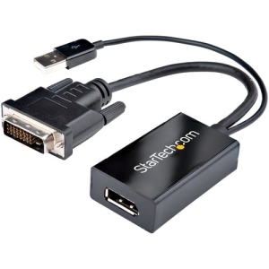 StarTech.com Adaptador DVI a DisplayPort Alimentado por USB - Conversor DVI a DisplayPort - Convertidor DVI-D a DP - 1920x1200