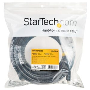 StarTech.com Cable de 15 metros HDMI con ethernet de alta velocidad Activo 4K de 60Hz - Cable HDMI CL2 para Instalación en Pared - Cable UHD Largo Durable - HDR de 18Gbps - Negro StarTech.com Cable de 15 metros HDMI con ethernet de alta velocidad Activo 4K de 60Hz – Cable HDMI CL2 para Instalación en Pared – Cable UHD Largo Durable – HDR de 18Gbps – Negro