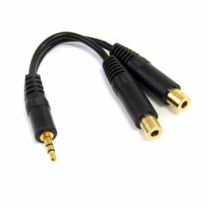 StarTech.com Cable 15cm Audio Splitter Divisor de Auriculares Mini-Jack 3