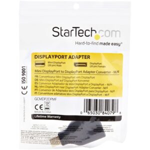 StarTech.com Adaptador Compacto Mini DisplayPort a DisplayPort - de Vídeo 4K x 2K - Conversor Mini DP a DP UHD - Convertidor mDP a DP 1.2 - de Ordenador mDP a Monitor DP - Macho a Hembra StarTech.com Adaptador Compacto Mini DisplayPort a DisplayPort – de Vídeo 4K x 2K – Conversor Mini DP a DP UHD – Convertidor mDP a DP 1.2 – de Ordenador mDP a Monitor DP – Macho a Hembra