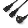 StarTech.com Cable de 2m de Alimentación en Y para Ordenador, 18AWG, EU Schuko a 2x C13, 10A 250V, Cable de Alimentación de CA de Repuesto, para Impresora, para Monitor, UL StarTech.com Cable de 2m de Alimentación en Y para Ordenador