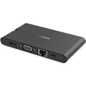StarTech.com Docking Station USB-C con HDMI y VGA – para Mac y Windows -3x USB 3.0 – SD / micro SD – PD 3.0 – Adaptador USB C a USB 3.0
