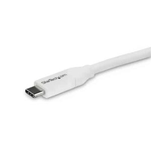 StarTech.com Cable 4m USB-C a USB-C con capacidad para Entrega de Alimentación de 5A – USB Tipo C – Cable de Carga USBC – USB 2.0 – Blanco