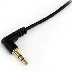 StarTech.com Cable Delgado de Audio Estéreo 3,5mm de 30cm Acodado con Ángulo Recto – Macho a Macho