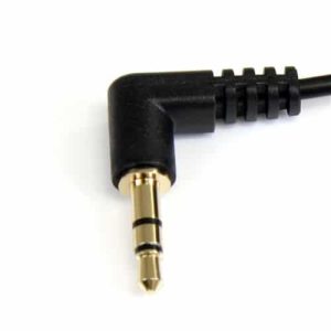 StarTech.com Cable de 91cm de Audio Estéreo 3,5mm Delgado de Ángulo Recto Acodado – Macho a Macho