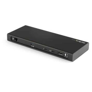 StarTech.com Dock Thunderbolt™ 3 para Dos Monitores 4K 60Hz – con Lector para Tarjetas de Memoria SD y Ranura PCIe M.2