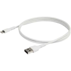 StarTech.com Cable Resistente USB-A a Lightning de 1 m Blanco – Cable de Alimentación y Sincronización USB Tipo A a Lightning con Fibra de Aramida Robusta – Con Certificación MFi de Apple – iPad/iPhone 12
