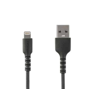 StarTech.com Cable Resistente USB-A a Lightning de 1 m Negro – Cable de Alimentación y Sincronización USB Tipo A a Lightning con Fibra de Aramida Robusta – Con Certificación MFi de Apple – iPad/iPhone 12