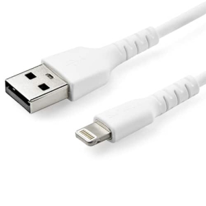 StarTech.com Cable Resistente USB-A a Lightning de 2 m Blanco – Cable de Alimentación y Sincronización USB Tipo A a Lightning con Fibra de Aramida Robusta – Con Certificación MFi de Apple – iPad/iPhone 12