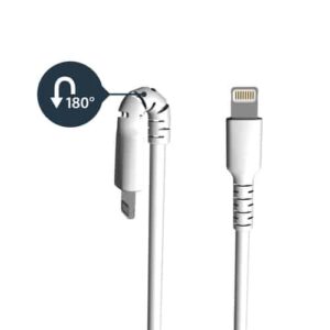 StarTech.com Cable Resistente USB-A a Lightning de 2 m Blanco – Cable de Alimentación y Sincronización USB Tipo A a Lightning con Fibra de Aramida Robusta – Con Certificación MFi de Apple – iPad/iPhone 12