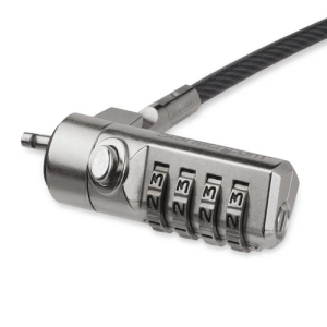 StarTech.com Cable con Candado de Seguridad con Clave para Ordenador Portátil – con Bisagra Giratoria – con Candado de Combinación de 4 Dígitos