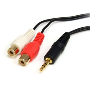 StarTech.com 6ft 3.5mm – 2x RCA cable de audio 1,8 m 3,5mm 2 x RCA Negro