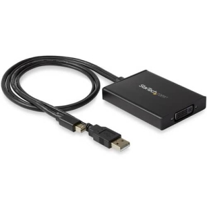 StarTech.com Adaptador Mini DisplayPort a DVI de Enlace Doble – Alimentado por USB – Negro