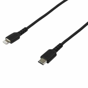 StarTech.com Cable Resistente USB-C a Lightning de 2 m Negro - Cable de Sincronización y Carga USB Tipo C a Lightning con Fibra de Aramida Resistente - Certificado MFi de Apple - para iPad/iPhone 12