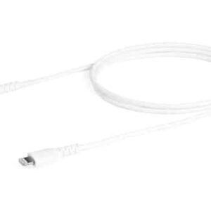 StarTech.com Cable Resistente USB-C a Lightning de 1 m Blanco – Cable de Sincronización y Carga USB Tipo C a Lightning con Fibra de Aramida Resistente – Certificado MFi de Apple – para iPad/iPhone 12