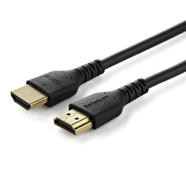 StarTech.com Cable de 2m HDMI 2.0 Certificado Premium de alta velocidad con Ethernet – Durable – UHD 4K 60Hz – con Fibra de Aramida – HDMI 2.0 – TPE – para Monitores, TV y Pantallas