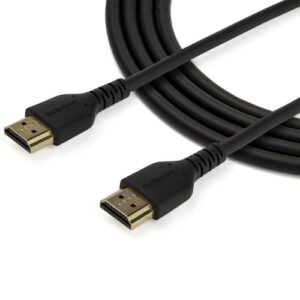 StarTech.com Cable de 2m HDMI 2.0 Certificado Premium de alta velocidad con Ethernet – Durable – UHD 4K 60Hz – con Fibra de Aramida – HDMI 2.0 – TPE – para Monitores, TV y Pantallas