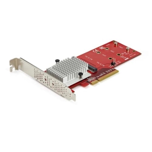 Reacondicionado | StarTech.com Tarjeta Adaptadora para 2 SSD M.2 PCIe SSD - Dos SSDs NVMe o AHCI M.2 SSD a x8/x16 PCI Express 3.0 - Compatible con PCIe M.2 NGFF (M-Key) - Admite 2242