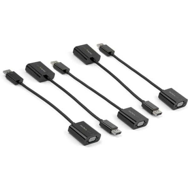 StarTech.com Paquete de 5 Adaptadores DisplayPort a VGA – Dongle Adaptador Activo DisplayPort 1.2 DP Digital a VGA Analógico – Adaptador de Monitor DisplayPort Macho a VGA Hembra