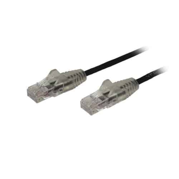 StarTech.com Cable Cat6 de 2m - Delgado - con Conectores RJ45 sin Enganches - Negro