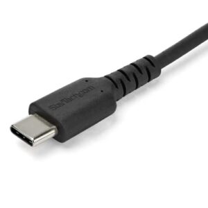 StarTech.com Cable de 2m de Carga USB A a USB C – de Carga Rápida y Sincronización Rápida USB 2.0 a USB Tipo C – Revestimiento TPE de Fibra de Aramida M/M 3A Negro – S10, iPad Pro, Pixel