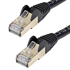 StarTech.com Cable de 1,5m de Red Ethernet Cat6a Negro sin Enganches con Alambre de Cobre