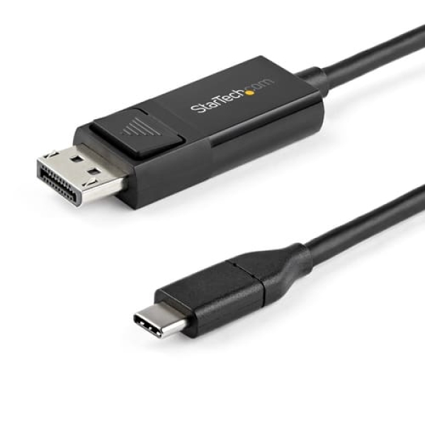 StarTech.com Cable de 1m USB C a DisplayPort 1.2 de 4K a 60Hz – Cable Adaptador de Vídeo Bidireccional DP a USB-C o USB-C a DP Reversible – HBR2/HDR – Cable de Monitor USB tipo C/TB3