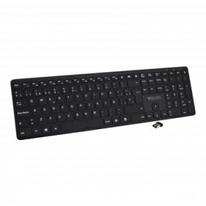 V7 Teclado Bluetooth KW550ESBT de 2,4 GHz, modo dual, QWERTY español: negro