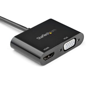 StarTech.com Adaptador DisplayPort a HDMI VGA – Dongle Convertidor DisplayPort 1.2 HBR2 a HDMI 2.0 (4K 60Hz) o VGA 1080p – Adaptador DP a Monitor HDMI o VGA – Adaptador de Vídeo Digital