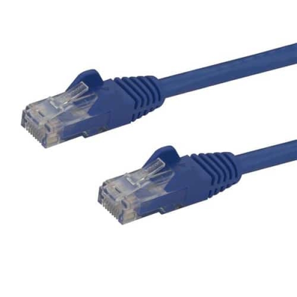 StarTech.com Cable de 1,5m Cat6 Ethernet de Red Azul – RJ45 sin Enganches – 24AWG