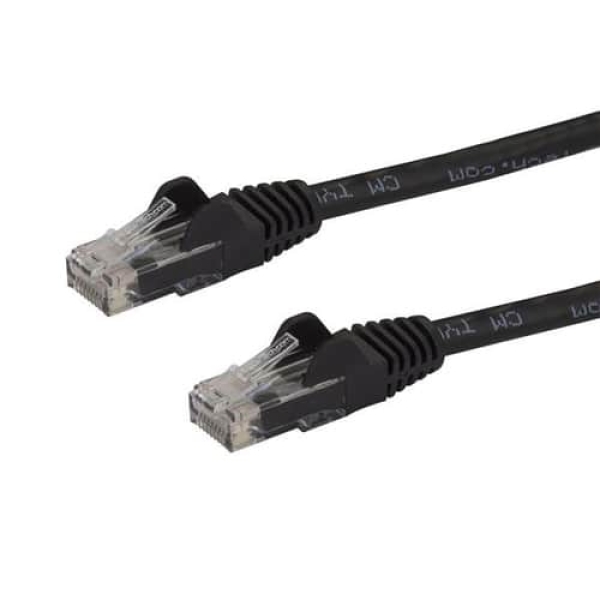 StarTech.com Cable de 7,5m Cat6 Ethernet de Red Negro – RJ45 sin Enganches – 24AWG