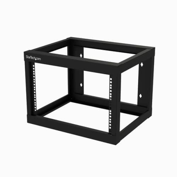 StarTech.com Rack 6U de 19″ de Marco Abierto para Montaje en Pared 6U con 2 Columnas – con 48,26cm/19″ de Profundidad – con Tuercas Enjauladas, Tornillos y Cinta de Gancho y Bucle