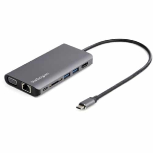 StarTech.com Adaptador Multipuertos USB-C – Mini Docking Station para Viajes con HDMI de 4K o VGA de 1080p – con Hub Ladrón USB 3.0 – PD de 100W – SD – Ethernet – Audio y Micrófono – Replicador de Puertos Portátil