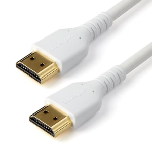 StarTech.com Cable de 2m HDMI 2.0 Certificado Premium de alta velocidad con Ethernet – Durable – UHD 4K 60Hz – con Fibra de Aramida – HDMI 2.0 – TPE – para Monitores y TV – Blanco