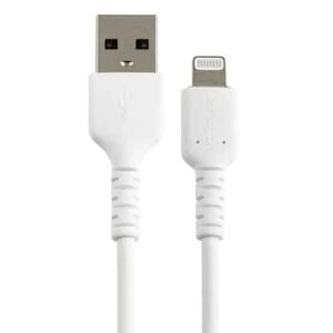 StarTech.com Cable Resistente USB-A a Lightning de 30 cm Blanco - Cable de Sincronización y Carga USB Tipo A a Lightning con Fibra de Aramida Resistente - Certificado MFi de Apple - para iPad/iPhone 12 StarTech.com Cable Resistente USB-A a Lightning de 30 cm Blanco – Cable de Sincronización y Carga USB Tipo A a Lightning con Fibra de Aramida Resistente – Certificado MFi de Apple – para iPad/iPhone 12