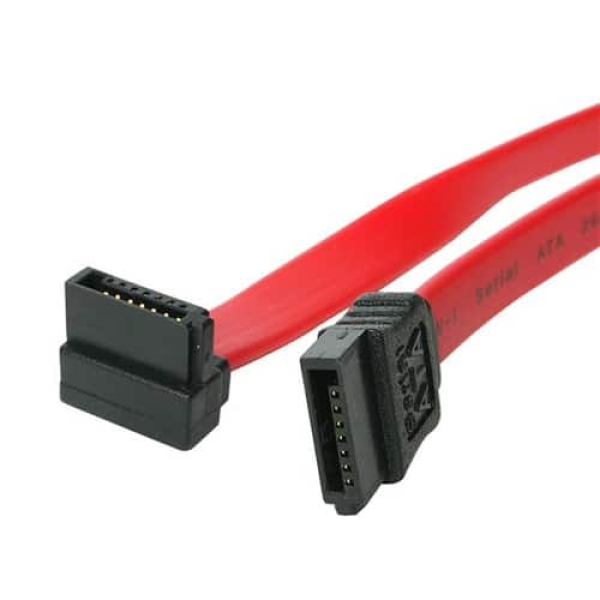 StarTech.com Cable de 60cm de Datos SATA en Ángulo Recto a la Derecha Acodado 7 Pines – 2x Serial ATA Macho