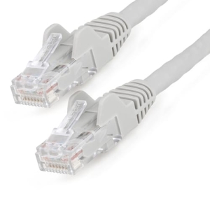 StarTech.com Cable Ethernet CAT6 de 50cm – LSZH – Cable de Red de 10 Gigabits de 650MHz y PoE de 100W UTP sin Enganches (Snagless) con Alivio de Tensión – Gris – CAT 6 – ETL