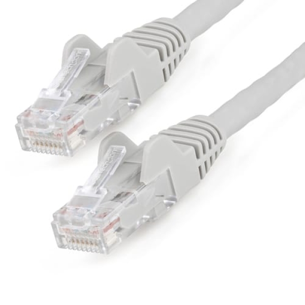 StarTech.com Cable Ethernet CAT6 de 5m - LSZH - Cable de Red de 10 Gigabits de 650MHz y PoE de 100W UTP sin Enganches (Snagless) con Alivio de Tensión - Gris - CAT 6 - ETL