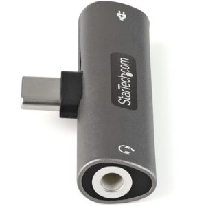 StarTech.com Adaptador de Audio y Carga USB-C – Adaptador de Audio USB Tipo C con Salida TRRS de 3,5mm para Auriculares con Micrófono y Pass Through de 60W USBC para Cargador