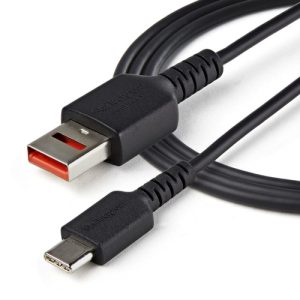 StarTech.com Cable de 1m Adaptador Bloqueador USB de Datos – Adaptador USB a USB-C de Carga Segura – USB Tipo C Solo de Carga para Tablet o Teléfono Móvil – Protector de Bloqueo de Datos