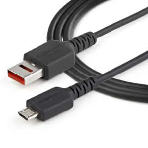 StarTech.com Cable de 1m Adaptador Bloqueador USB de Datos – Adaptador USB a Micro USB de Carga Segura – Micro USBC Solo de Carga para Tablet o Teléfono Móvil – Protector de Bloqueo de Datos