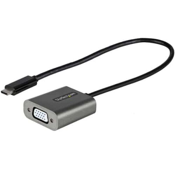 StarTech.com Adaptador USB C a VGA - Convertidor de Vídeo USB Tipo C a VGA de 1080p - Dongle USB-C Compatible con Thunderbolt 3 - Cable de 30cm - Versión Mejorada de CDP2VGA